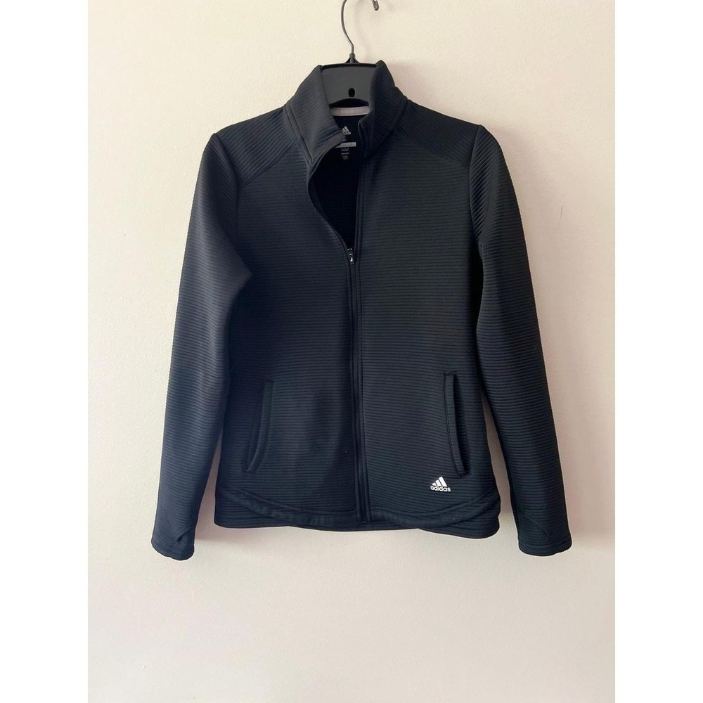 Adidas Golf Women's Textured Full Zip Jacket Black Small